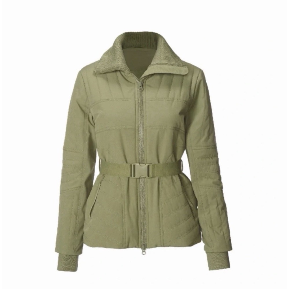 Cabi Ski Lift Puffer Jacket Women's Size M In Green Belted Style 4300 - Picture 3 of 4